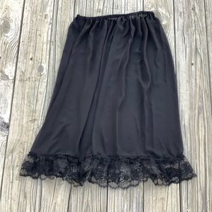 Black chiffon skirt with lace ruffles Short black underskirt slip Dressy slip